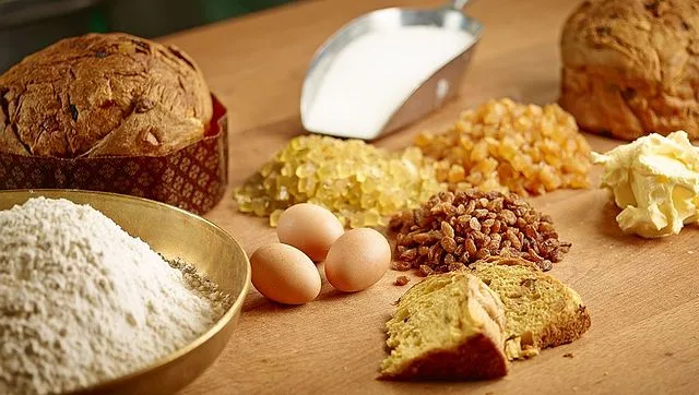 ingredientes para hacer panettone con frutas